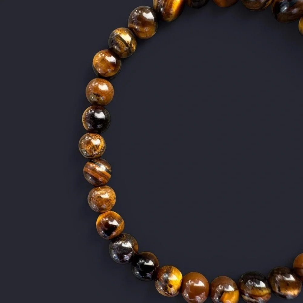 Tiger’s Eye Gemstone Bead Bracelet 6mm